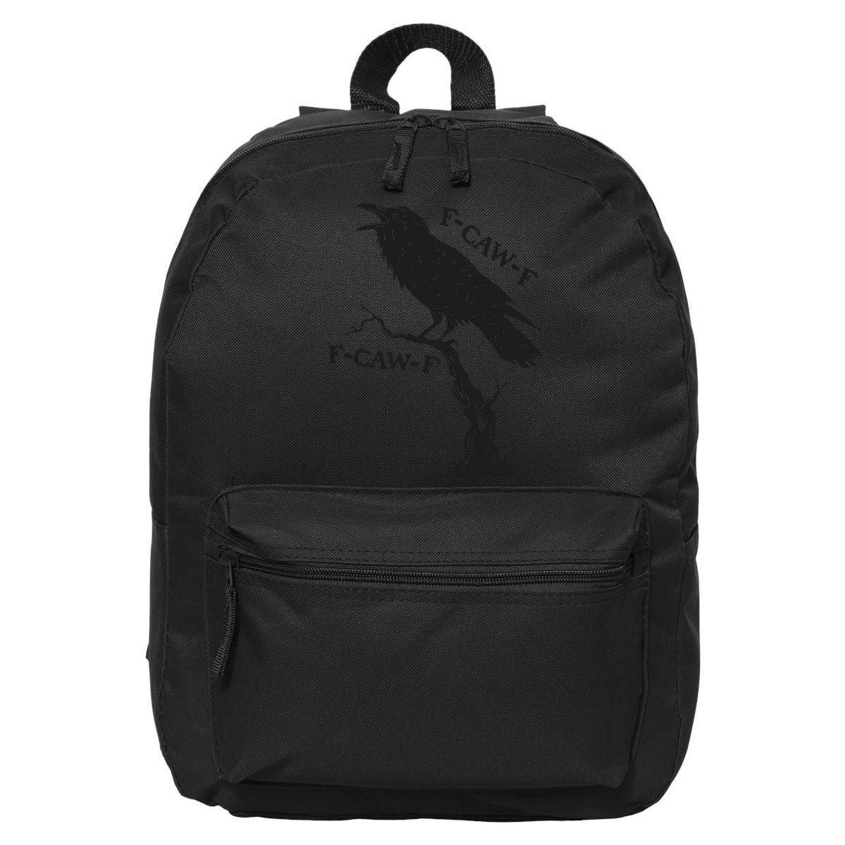 F-Caw-F Black Crow Pun Funny Bird Cawing Grunge 16 in Basic Backpack