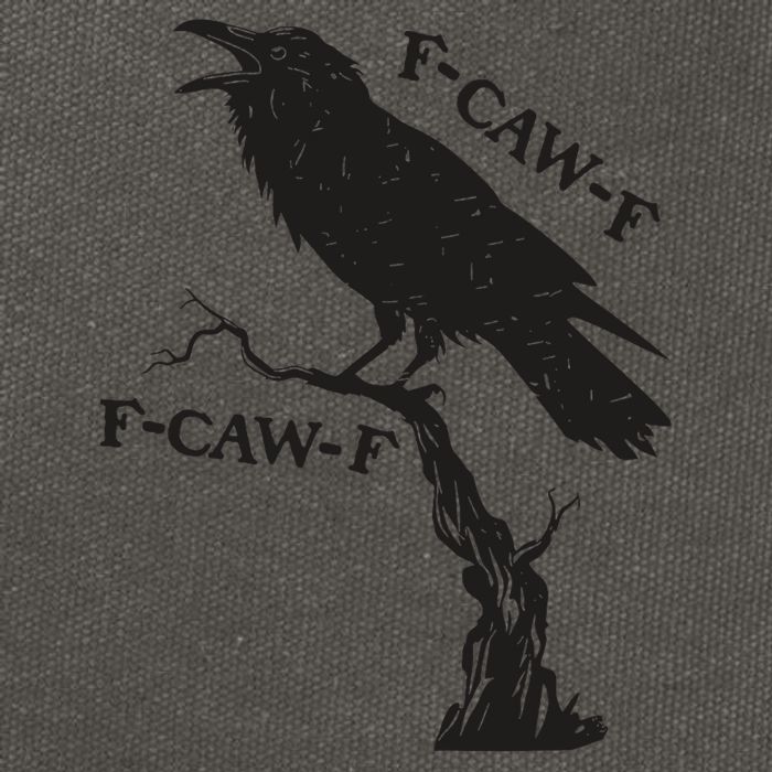F-Caw-F Black Crow Pun Funny Bird Cawing Grunge Cotton Canvas Backpack