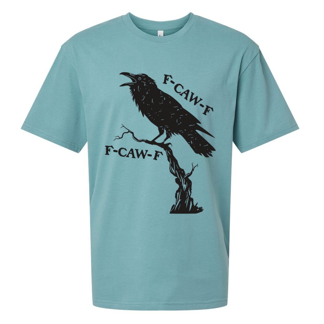 F-Caw-F Black Crow Pun Funny Bird Cawing Grunge Sueded Cloud Jersey T-Shirt
