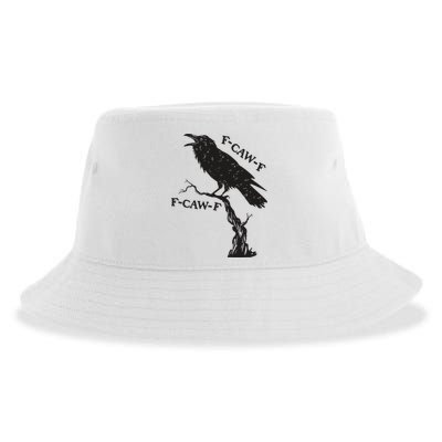 F-Caw-F Black Crow Pun Funny Bird Cawing Grunge Sustainable Bucket Hat