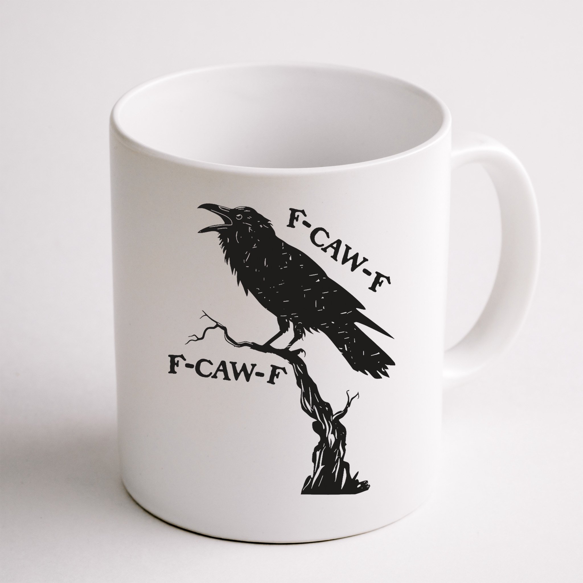 F-Caw-F Black Crow Pun Funny Bird Cawing Grunge Mug