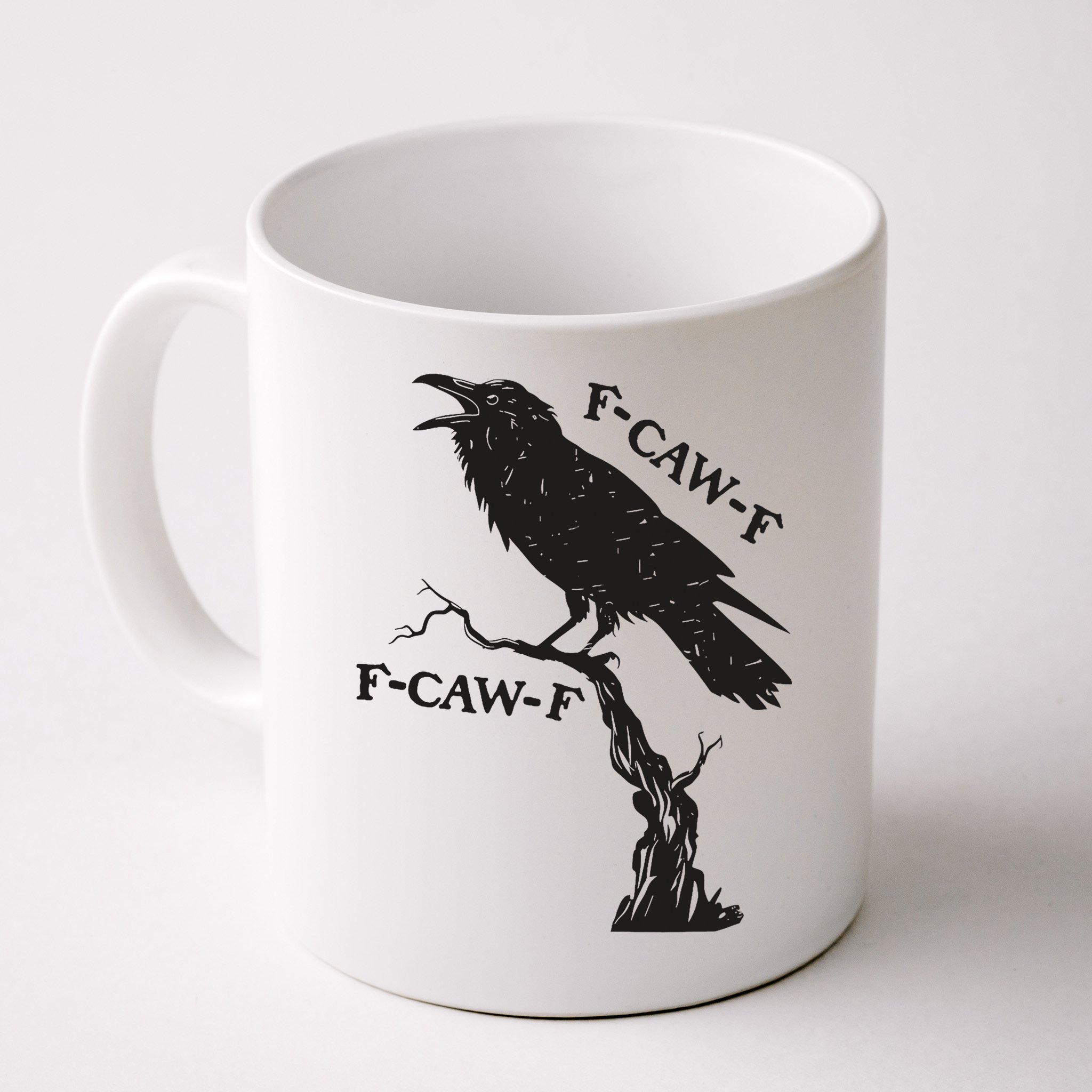 F-Caw-F Black Crow Pun Funny Bird Cawing Grunge Mug