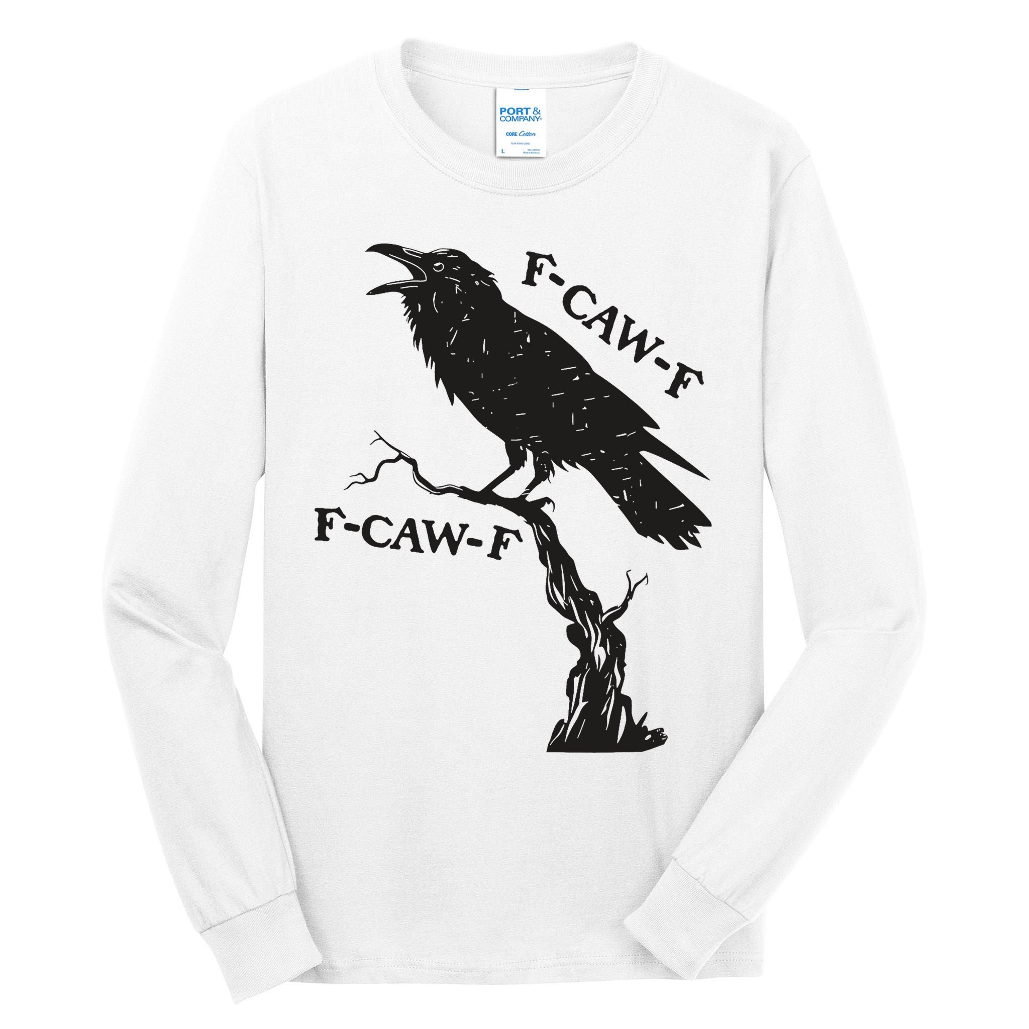 F-Caw-F Black Crow Pun Funny Bird Cawing Grunge Tall Long Sleeve T-Shirt