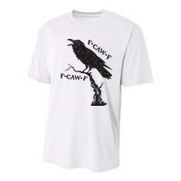 F-Caw-F Black Crow Pun Funny Bird Cawing Grunge Youth Performance Sprint T-Shirt