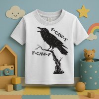 F-Caw-F Black Crow Pun Funny Bird Cawing Grunge Toddler T-Shirt
