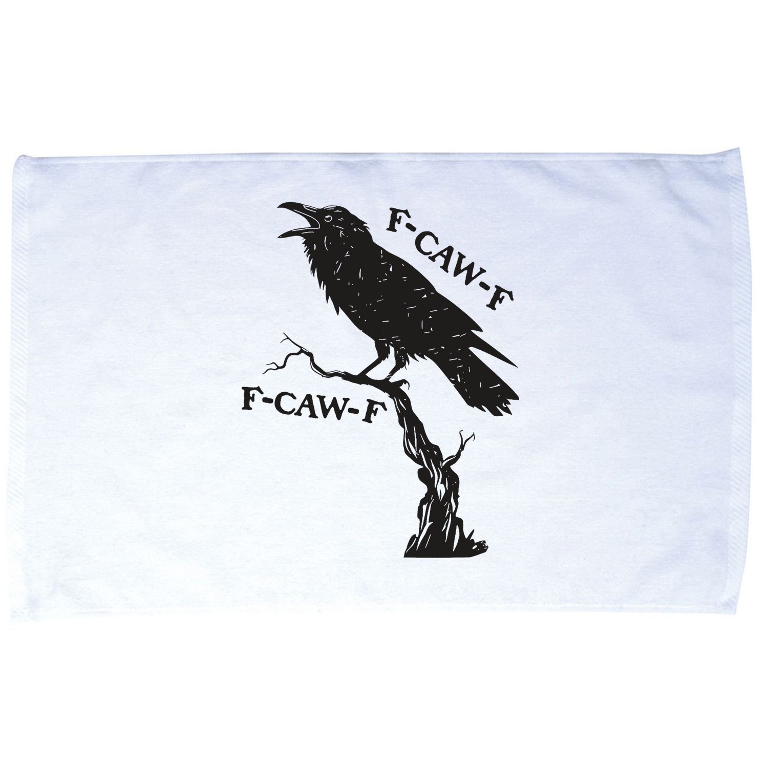 F-Caw-F Black Crow Pun Funny Bird Cawing Grunge Microfiber Hand Towel