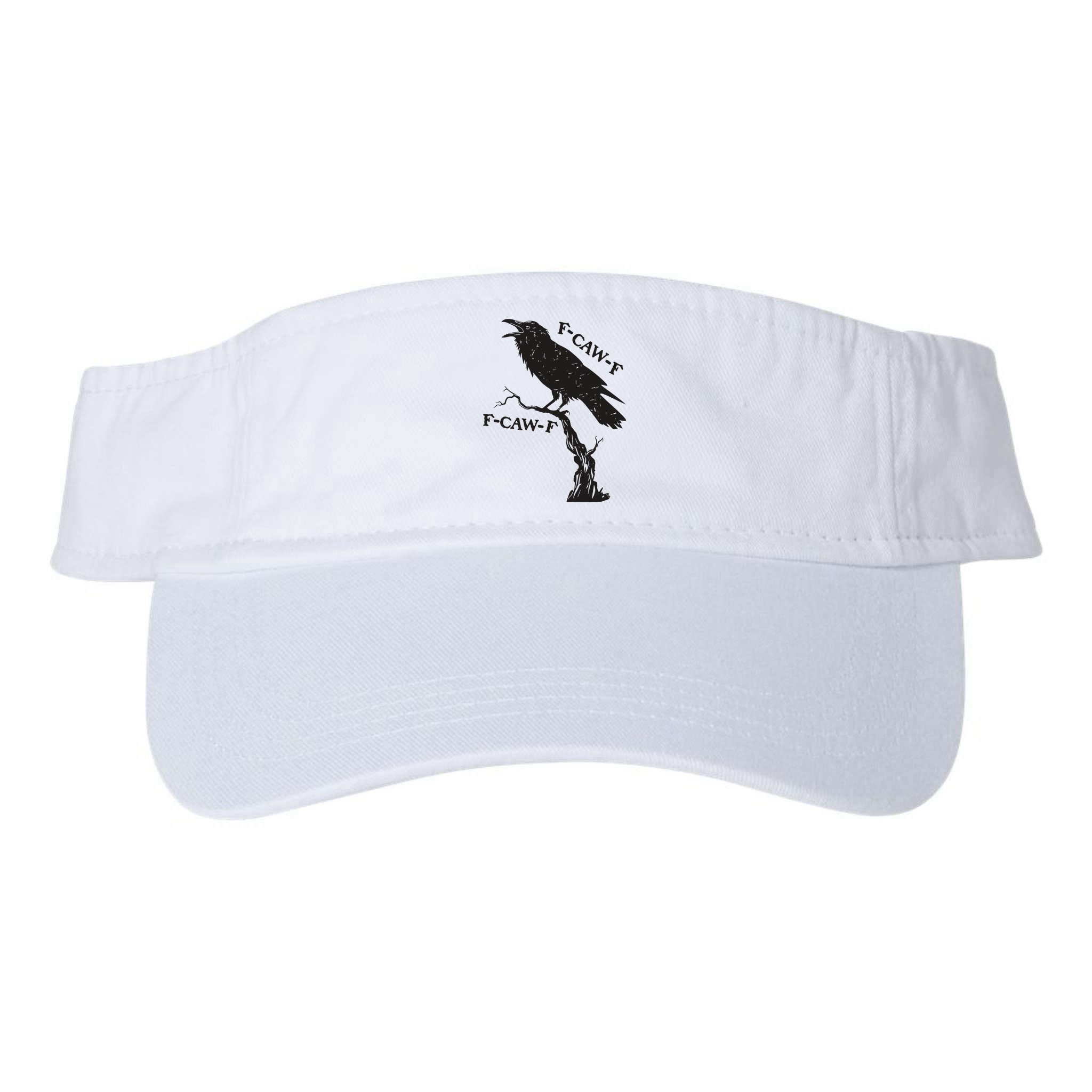F-Caw-F Black Crow Pun Funny Bird Cawing Grunge Visor