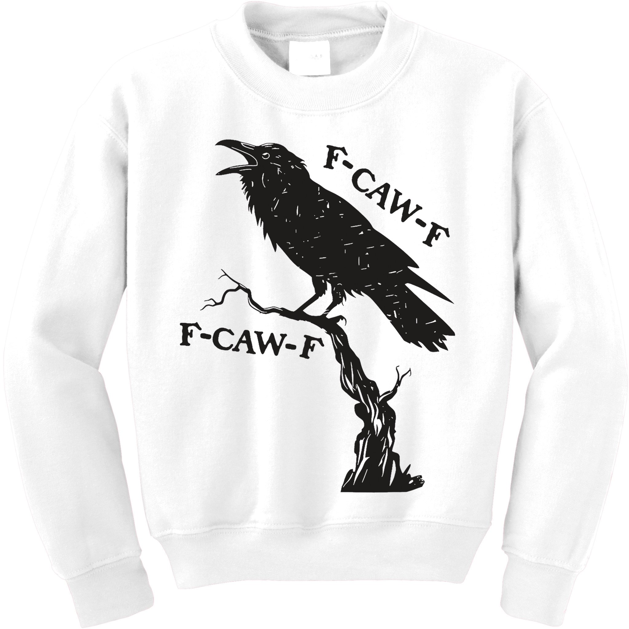 F-Caw-F Black Crow Pun Funny Bird Cawing Grunge Kids Sweatshirt