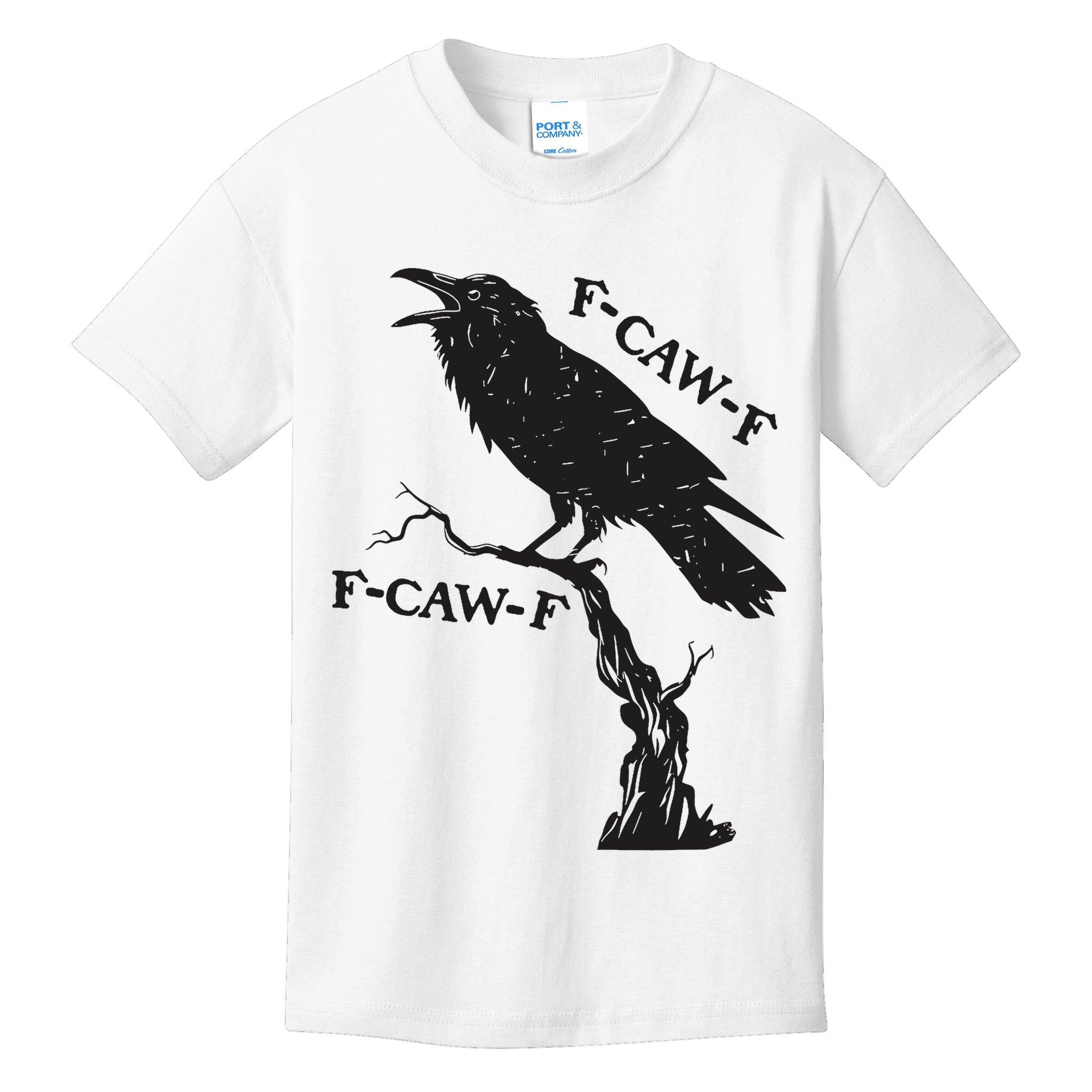 F-Caw-F Black Crow Pun Funny Bird Cawing Grunge Kids T-Shirt