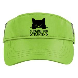 Funny Black Cat Judging You Silently Sarcastic Cat Mom Cute Gift Adult Drive Performance Visor