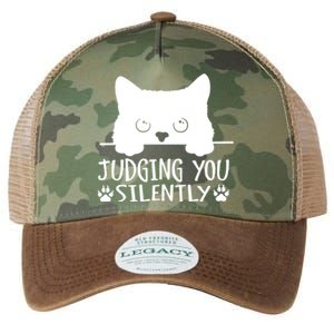 Funny Black Cat Judging You Silently Sarcastic Cat Mom Cute Gift Legacy Tie Dye Trucker Hat