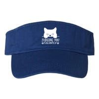 Funny Black Cat Judging You Silently Sarcastic Cat Mom Cute Gift Valucap Bio-Washed Visor