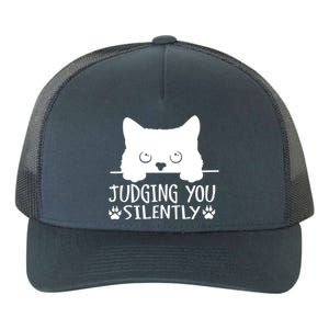 Funny Black Cat Judging You Silently Sarcastic Cat Mom Cute Gift Yupoong Adult 5-Panel Trucker Hat