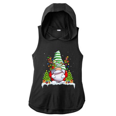 Funny Baseball Christmas Ugly Sweater Baseball Xmas Outfit Gift Ladies PosiCharge Tri-Blend Wicking Draft Hoodie Tank