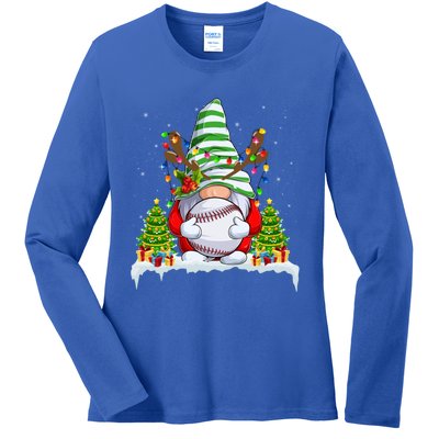 Funny Baseball Christmas Ugly Sweater Baseball Xmas Outfit Gift Ladies Long Sleeve Shirt