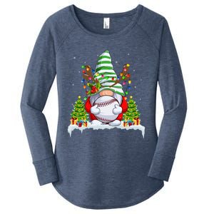 Funny Baseball Christmas Ugly Sweater Baseball Xmas Outfit Gift Women's Perfect Tri Tunic Long Sleeve Shirt