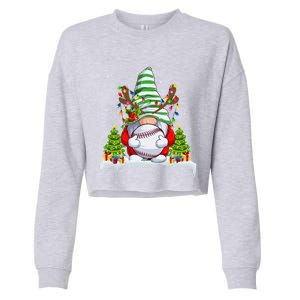 Funny Baseball Christmas Ugly Sweater Baseball Xmas Outfit Gift Cropped Pullover Crew