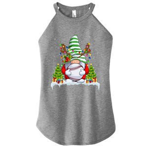 Funny Baseball Christmas Ugly Sweater Baseball Xmas Outfit Gift Women's Perfect Tri Rocker Tank