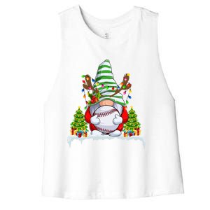 Funny Baseball Christmas Ugly Sweater Baseball Xmas Outfit Gift Women's Racerback Cropped Tank