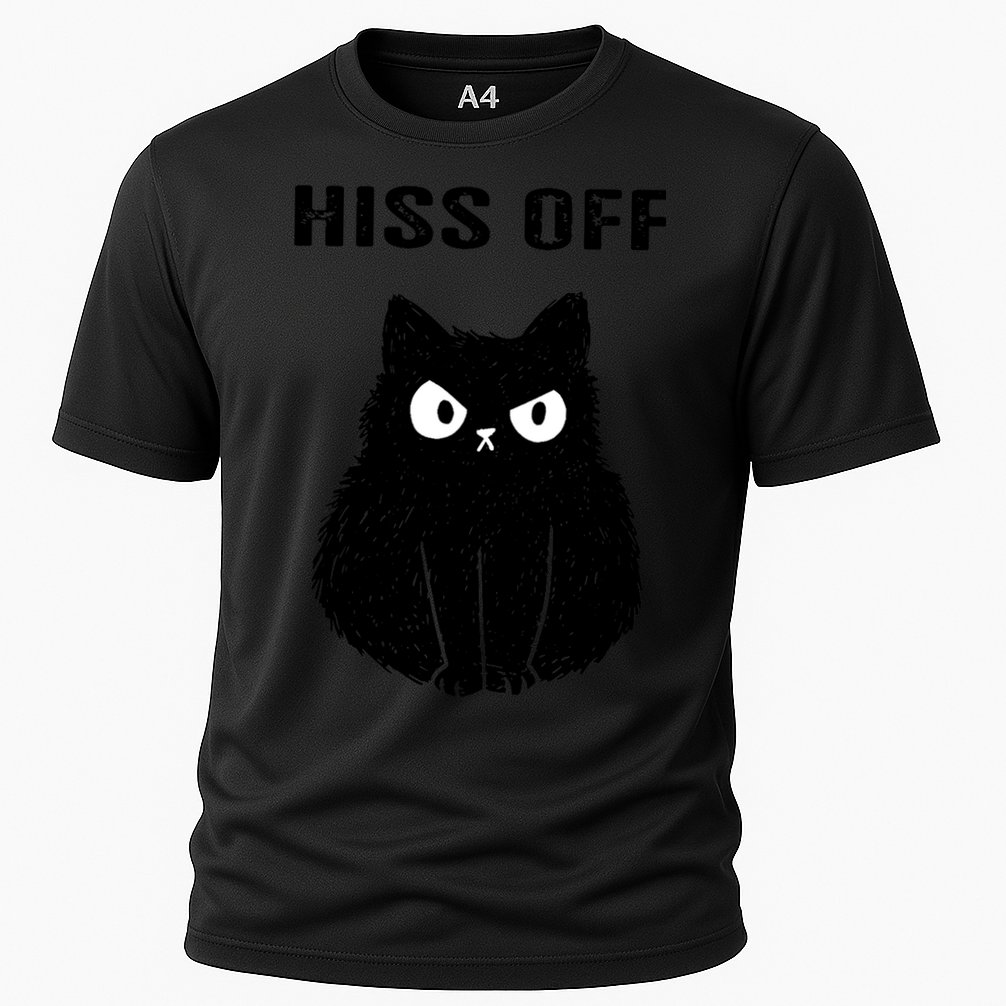 Funny Black Cat Hiss Off Meow Cat Performance Shirt