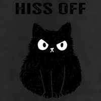 Funny Black Cat Hiss Off Meow Cat Golf Towel