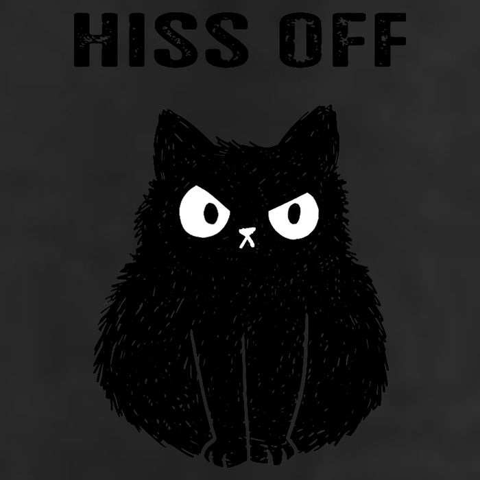 Funny Black Cat Hiss Off Meow Cat Golf Towel