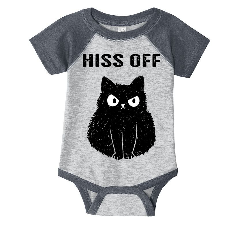 Funny Black Cat Hiss Off Meow Cat Infant Baby Jersey Bodysuit