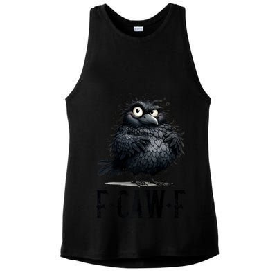 F-Caw-F Black Crow Black Bird Funny Crow F-Caw-F Premium Ladies PosiCharge Tri-Blend Wicking Tank