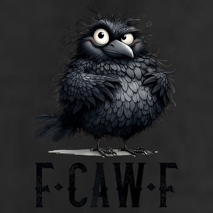 F-Caw-F Black Crow Black Bird Funny Crow F-Caw-F Premium 7 Panel Mesh Trucker Snapback Hat