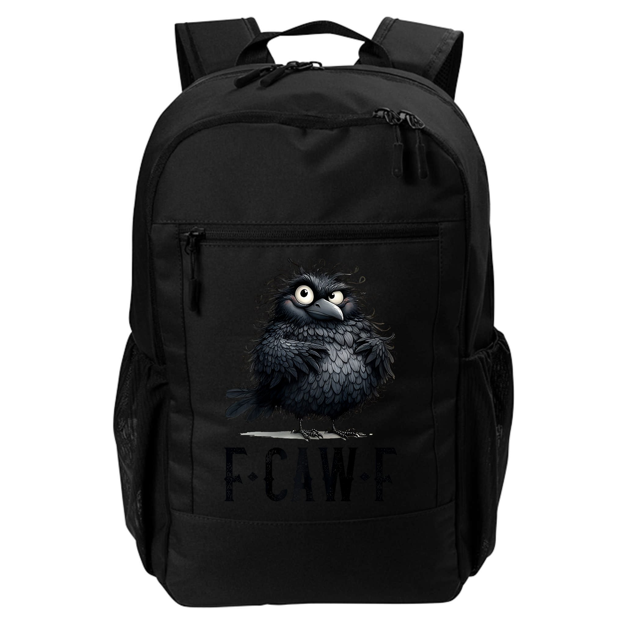F-Caw-F Black Crow Black Bird Funny Crow F-Caw-F Premium Backpack