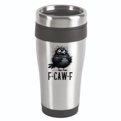 F-Caw-F Black Crow Black Bird Funny Crow F-Caw-F Premium 16oz Travel Tumbler