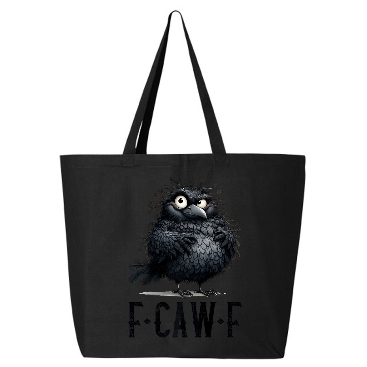 F-Caw-F Black Crow Black Bird Funny Crow F-Caw-F Premium 25L Jumbo Tote