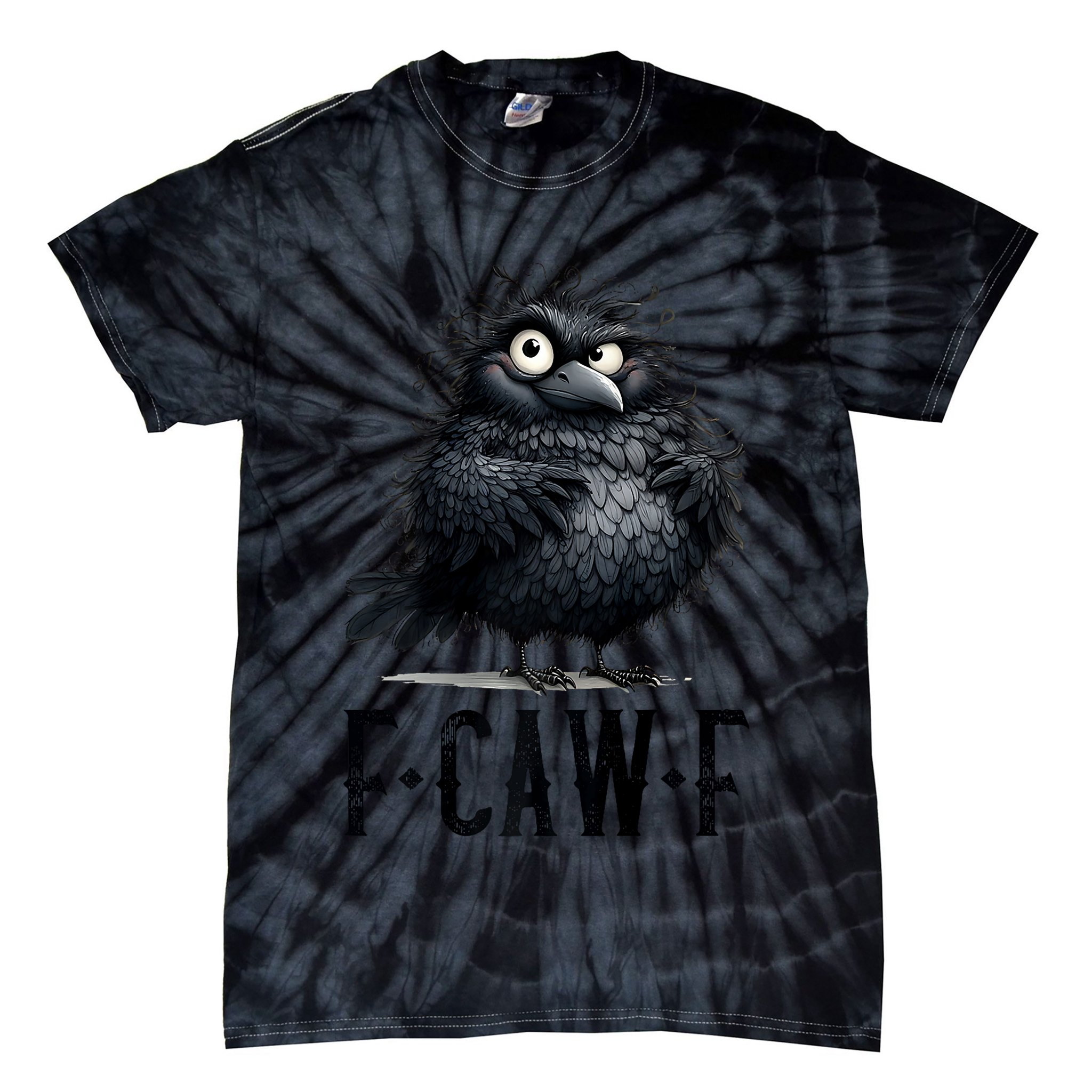F-Caw-F Black Crow Black Bird Funny Crow F-Caw-F Premium Tie-Dye T-Shirt