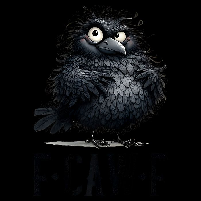F-Caw-F Black Crow Black Bird Funny Crow F-Caw-F Premium Zip Tote Bag