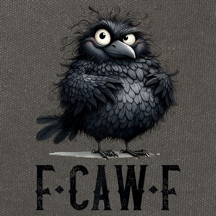 F-Caw-F Black Crow Black Bird Funny Crow F-Caw-F Premium Cotton Canvas Backpack