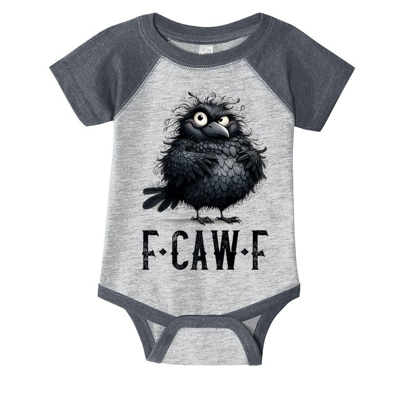 F-Caw-F Black Crow Black Bird Funny Crow F-Caw-F Premium Infant Baby Jersey Bodysuit