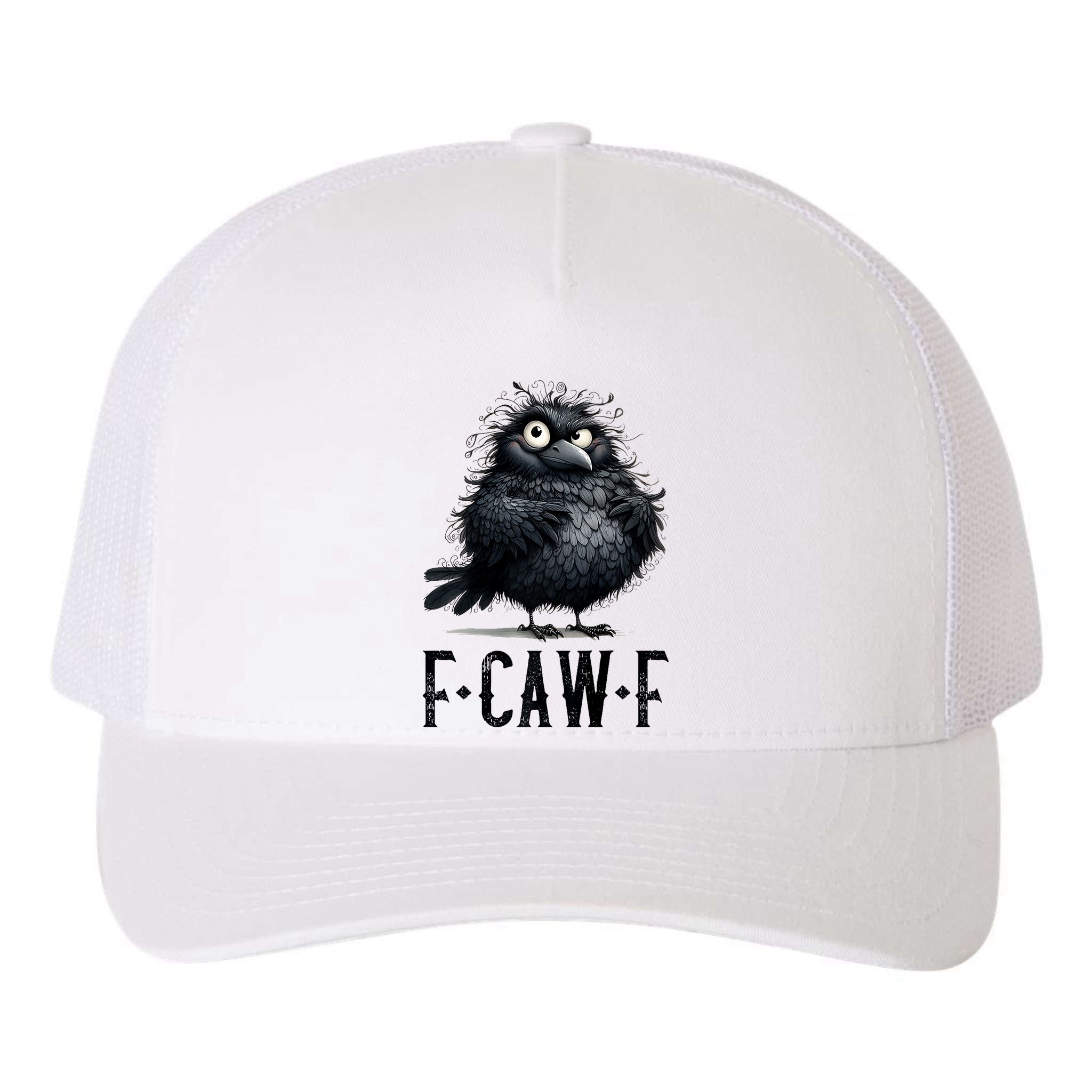 F-Caw-F Black Crow Black Bird Funny Crow F-Caw-F Premium Yupoong Adult 5-Panel Trucker Hat