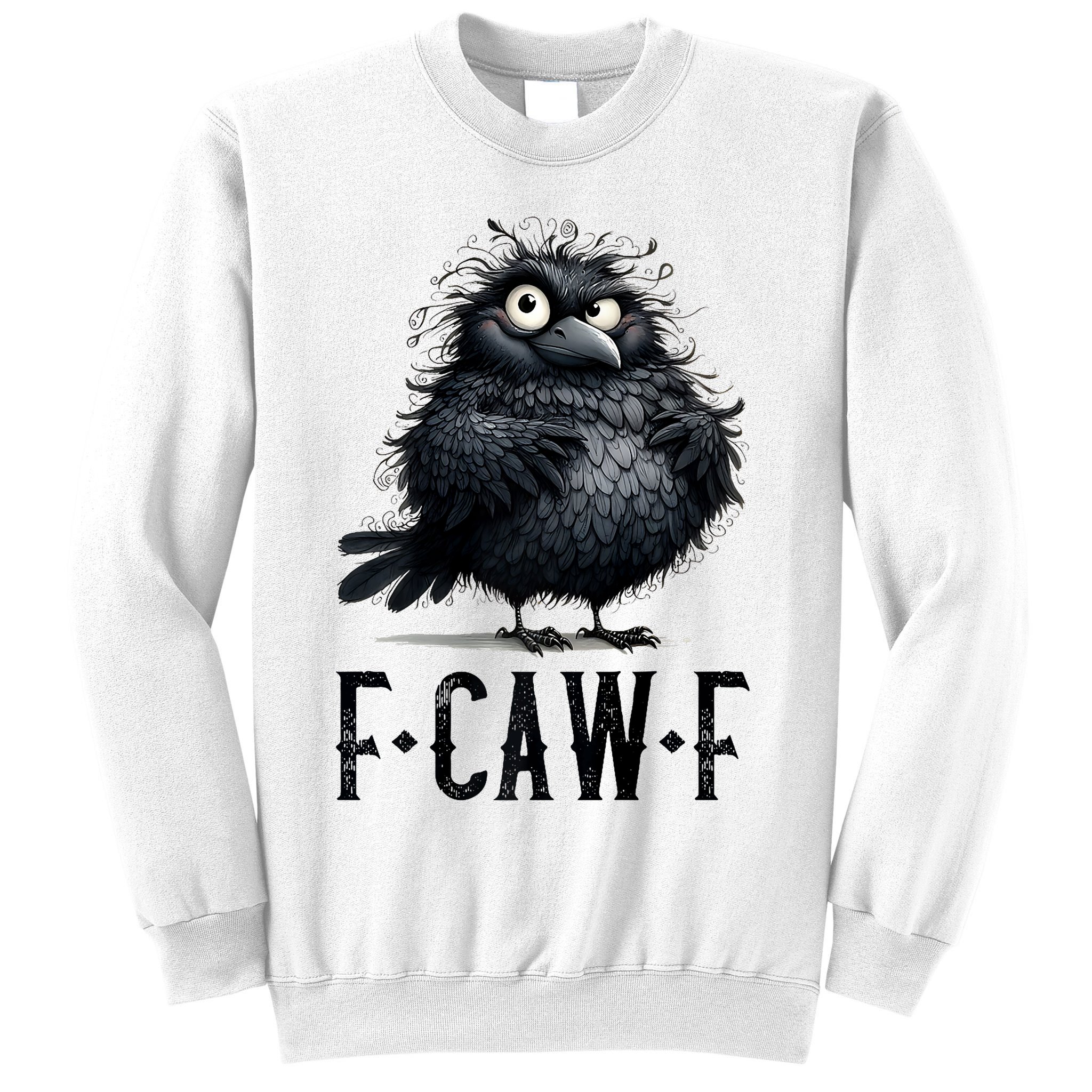 F-Caw-F Black Crow Black Bird Funny Crow F-Caw-F Premium Sweatshirt