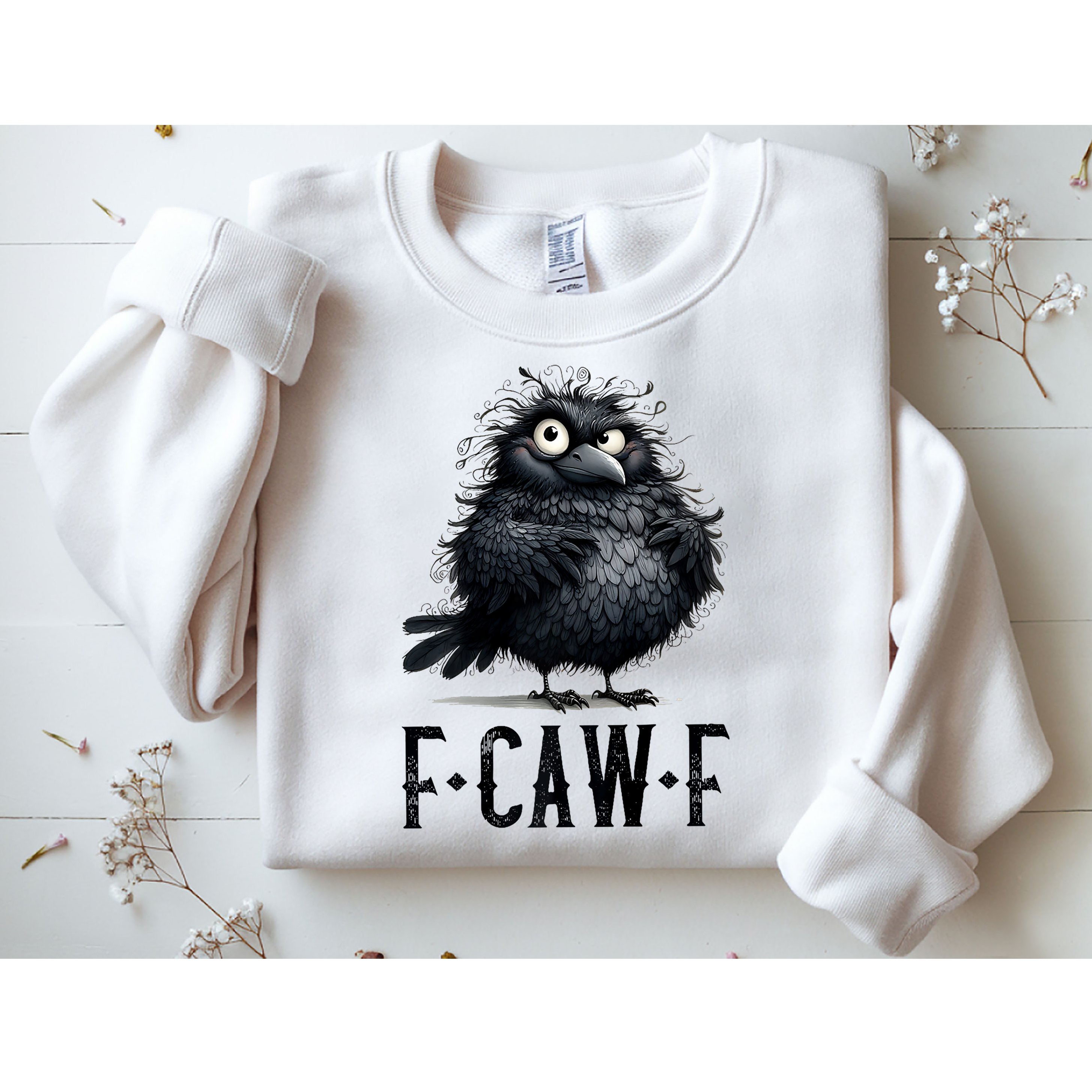 F-Caw-F Black Crow Black Bird Funny Crow F-Caw-F Premium Sweatshirt