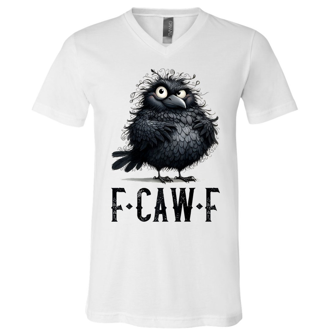 F-Caw-F Black Crow Black Bird Funny Crow F-Caw-F Premium V-Neck T-Shirt