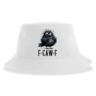 F-Caw-F Black Crow Black Bird Funny Crow F-Caw-F Premium Sustainable Bucket Hat