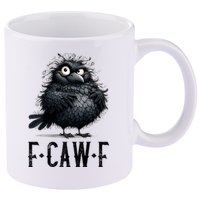 F-Caw-F Black Crow Black Bird Funny Crow F-Caw-F Premium 11oz C Handle Ceramic Mug