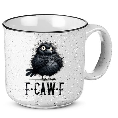 F-Caw-F Black Crow Black Bird Funny Crow F-Caw-F Premium 15oz Campfire Ceramic Mug