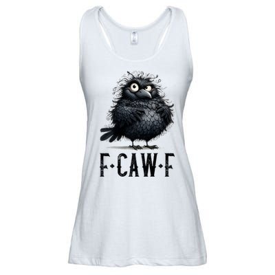 F-Caw-F Black Crow Black Bird Funny Crow F-Caw-F Premium Ladies Essential Flowy Tank