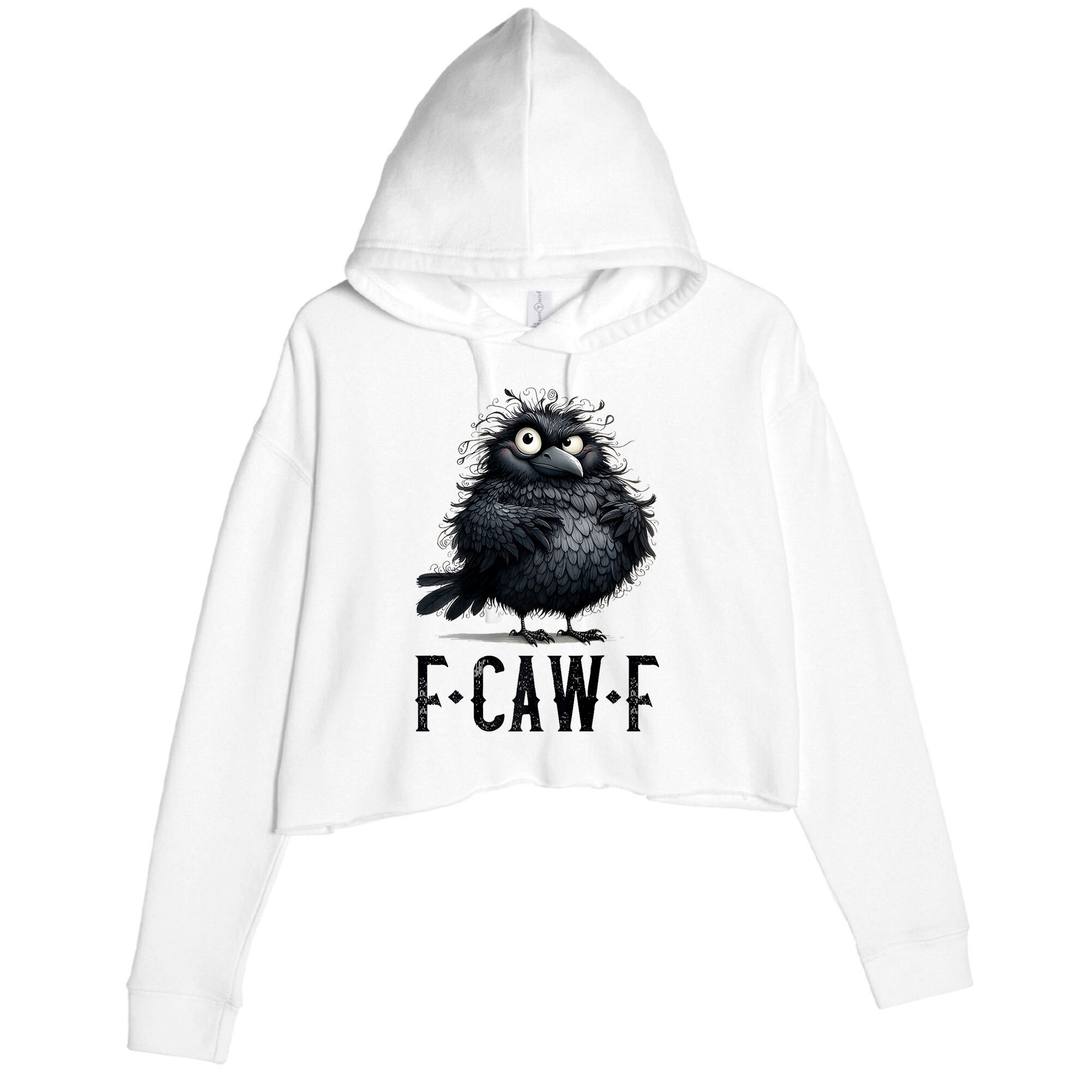 F-Caw-F Black Crow Black Bird Funny Crow F-Caw-F Premium Crop Fleece Hoodie