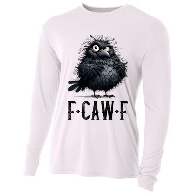 F-Caw-F Black Crow Black Bird Funny Crow F-Caw-F Premium Cooling Performance Long Sleeve Crew