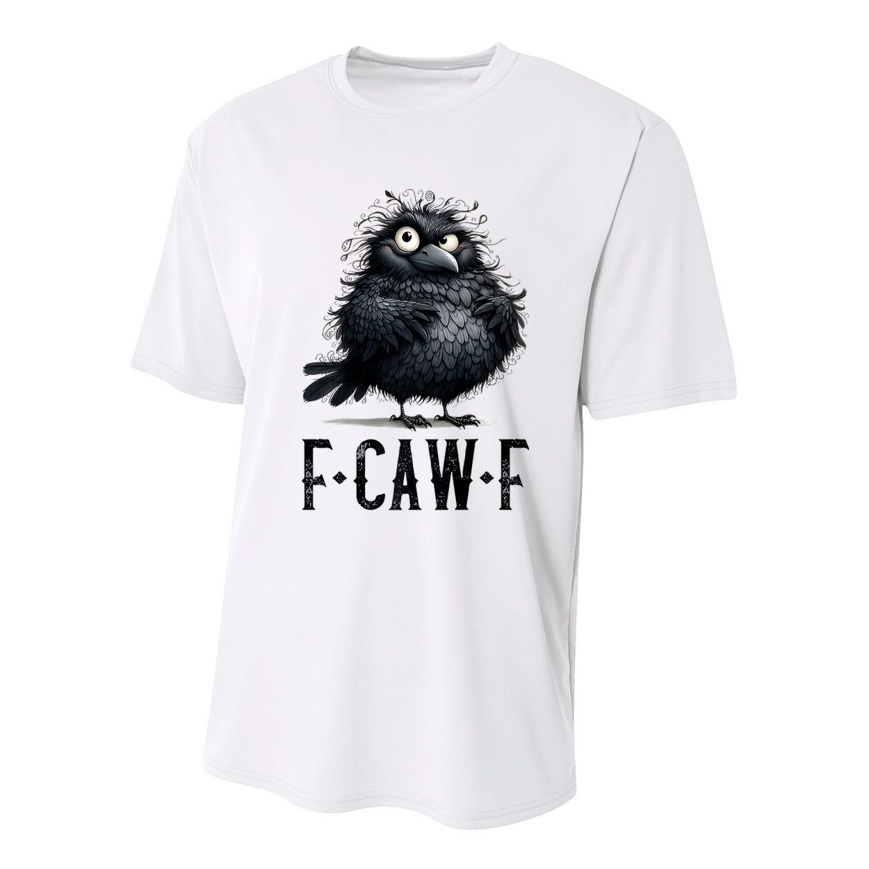 F-Caw-F Black Crow Black Bird Funny Crow F-Caw-F Premium Youth Performance Sprint T-Shirt