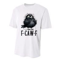 F-Caw-F Black Crow Black Bird Funny Crow F-Caw-F Premium Youth Performance Sprint T-Shirt