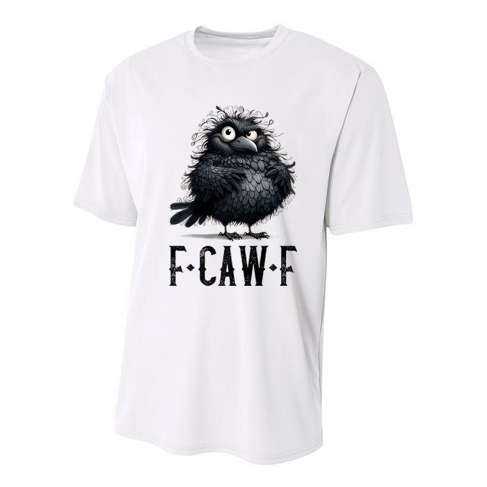 F-Caw-F Black Crow Black Bird Funny Crow F-Caw-F Premium Youth Performance Sprint T-Shirt