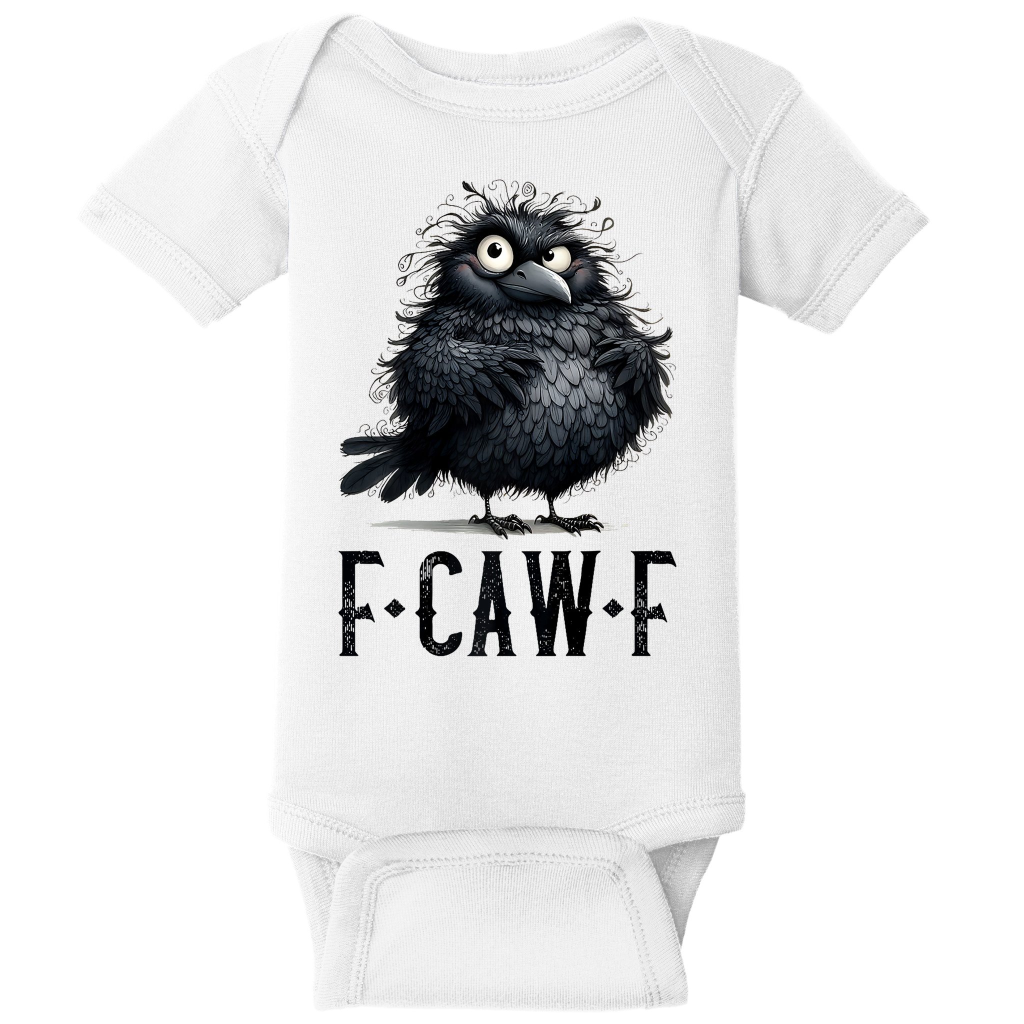 F-Caw-F Black Crow Black Bird Funny Crow F-Caw-F Premium Baby Bodysuit